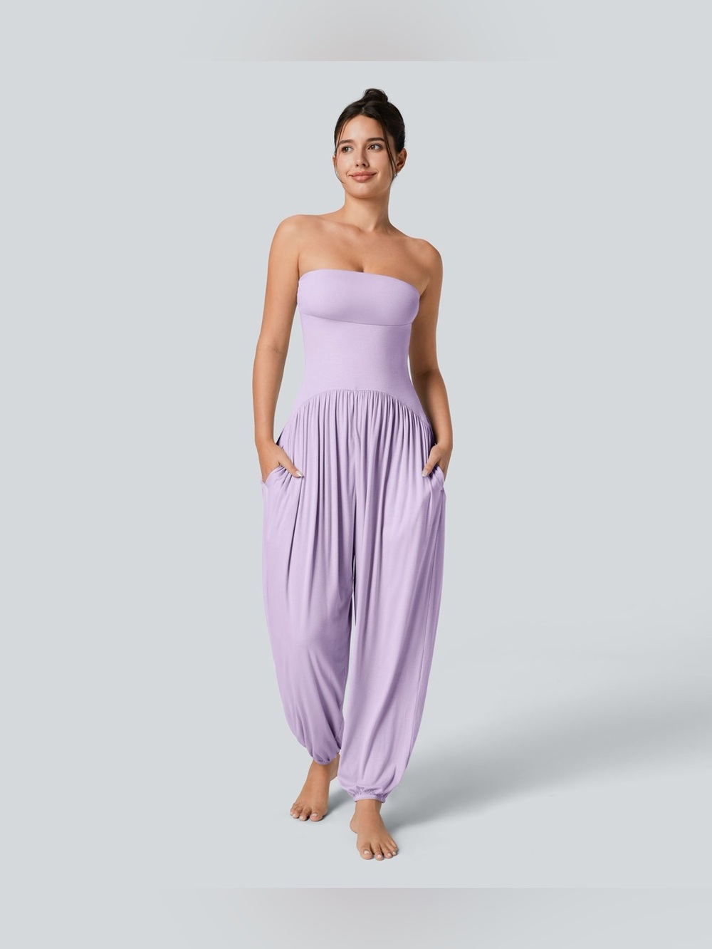 HALARA Strapless Tube Backless Lavender Purple Jumpsuit Women’s M Regular NWT